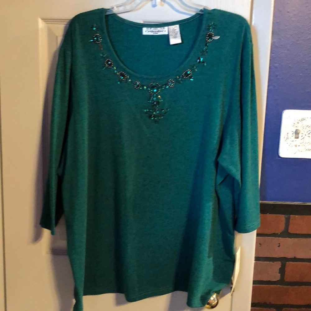 NWT New Direction Woman’s beaded top 2X